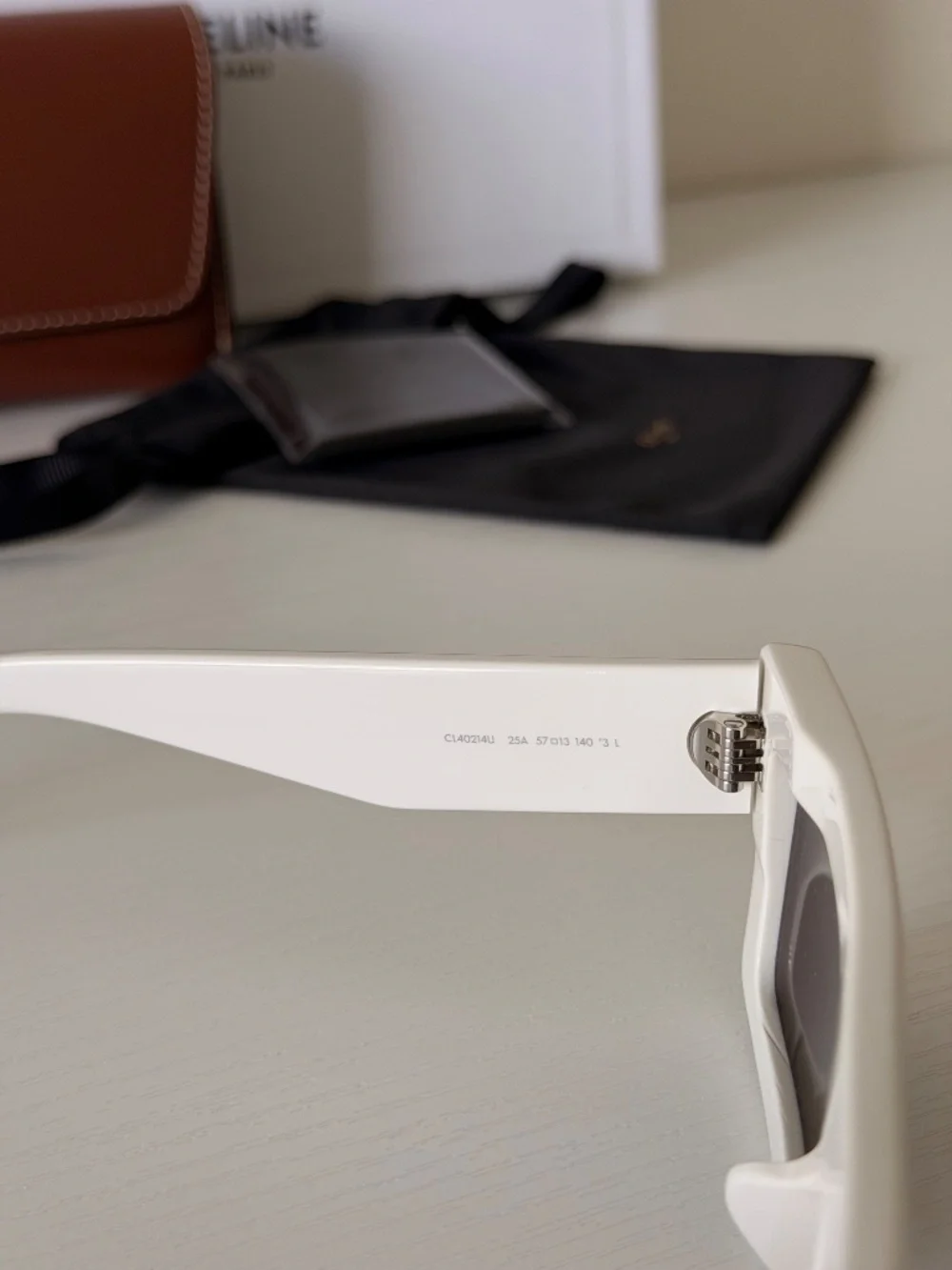 NEW CELINE Unisex White Sunglasses CL40214U 25A Authentic